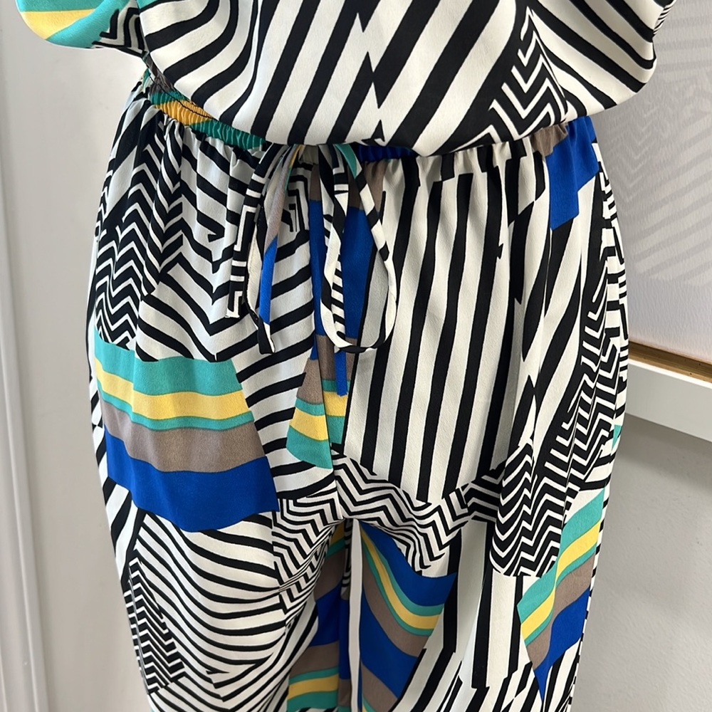 Topia Bold Patchwork Spaghetti Strap Jumpsuit, Si… - image 5